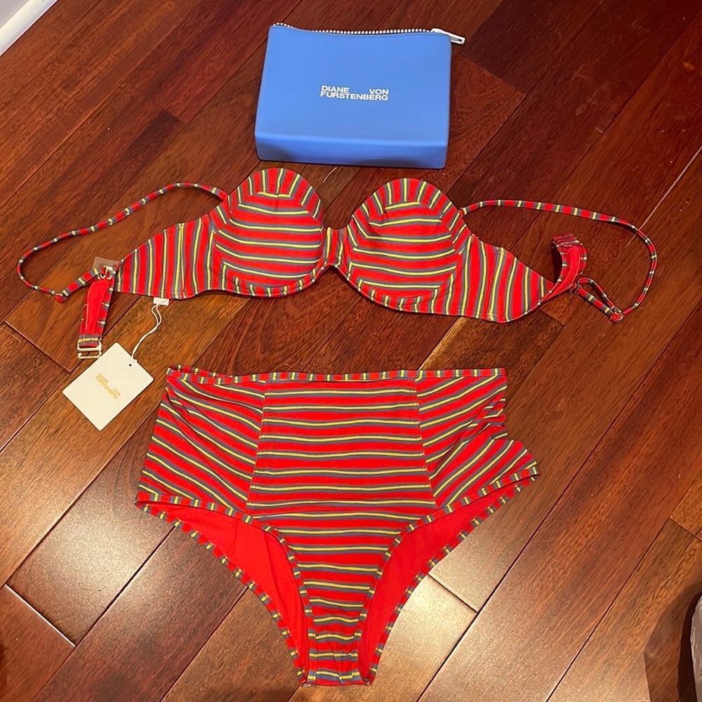 Diane von Furstenberg striped bikini